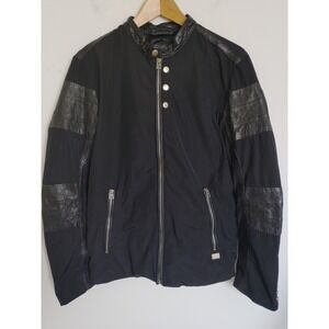 Vintage Diesel Moto Leather Jacket Mens Medium Y2K Biker Black